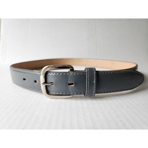 Haband Mens Genuine Bonded Leather Dress Belt 34 Grey Made in USA - Picture 2 of 9